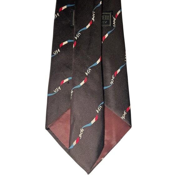 VINTAGE Bicentennial Necktie Dark Grey 1776 1976 Gino Pompeii Silk Made In Italy - Picture 15 of 16